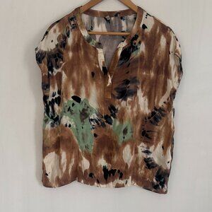 Soya Concept Women Multicolor V Neck Cap Sleeves Pullover Top Size XL